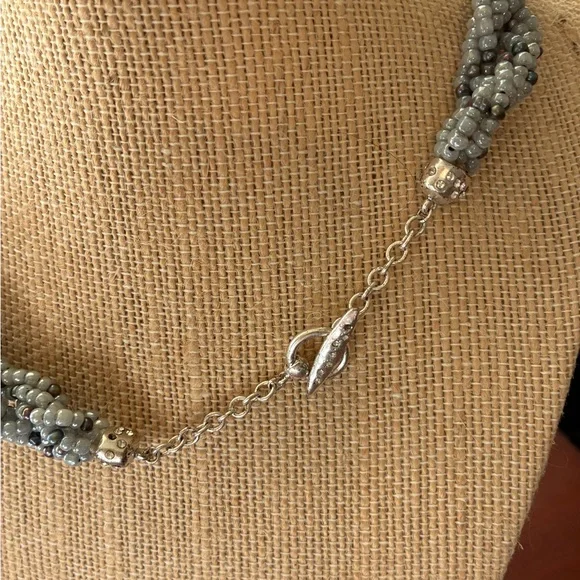 Sigrid Olsen Twisted Beaded Necklace in Gray and Silver - Picture 3 of 3